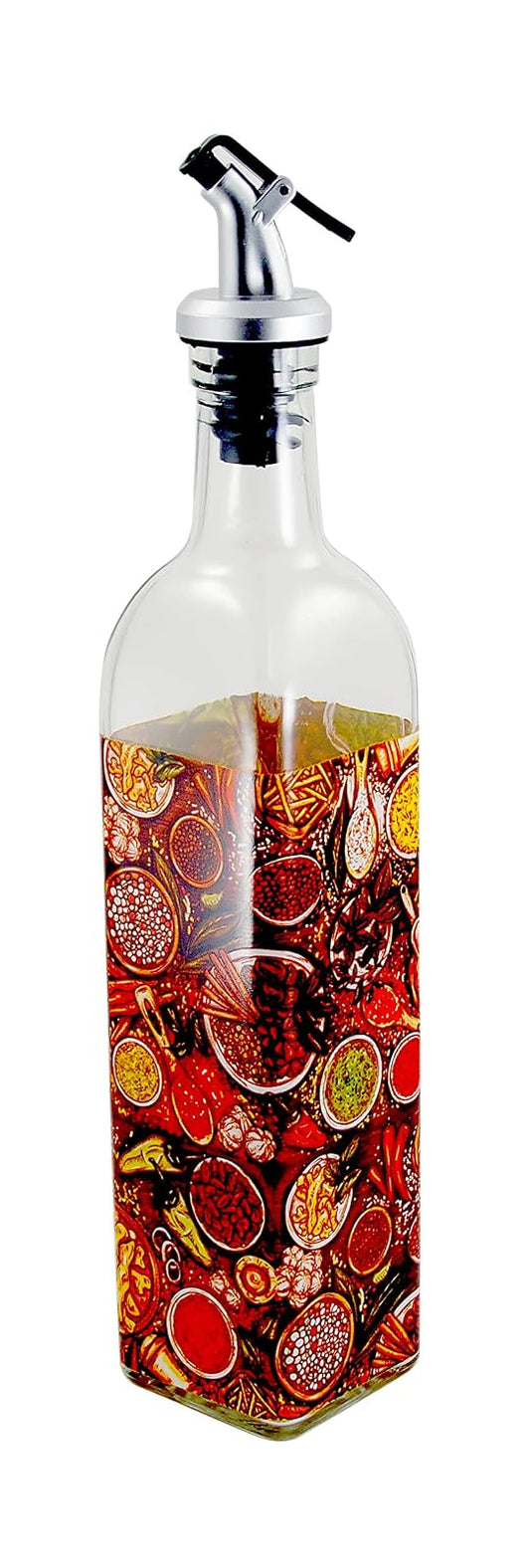 Grant Howard Morrocan Spices Glass Oil and Vinegar Cruet with Pourer, 16 oz