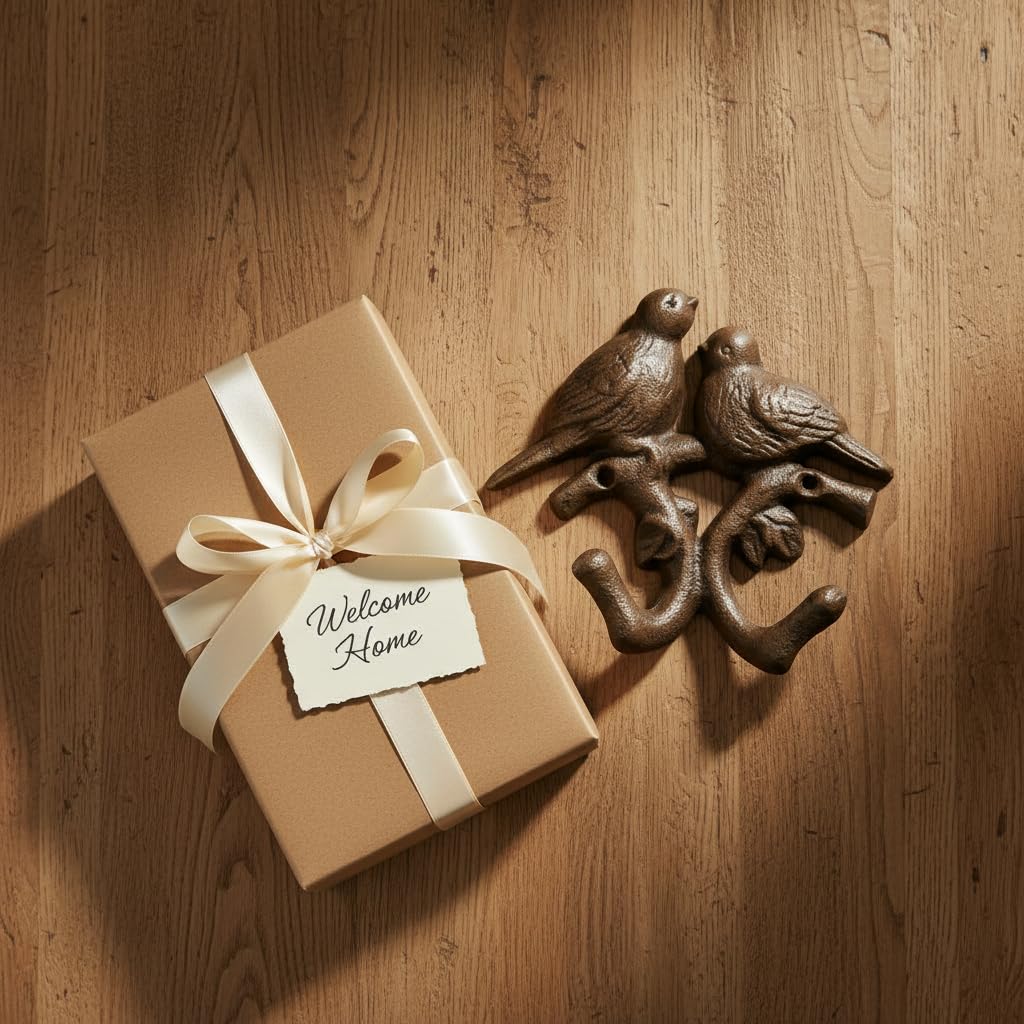 Comfy Hour 5.4 Inch Animal Bird Coat Hooks, Double Bird Key Holder