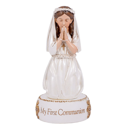 Roman 5.5" Kneeling Girl My First Communion Resin Figurine