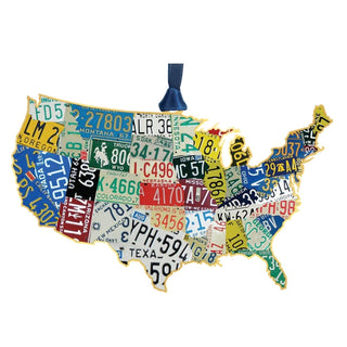 Beacon Design ChemArt USA License Plate Map Ornament