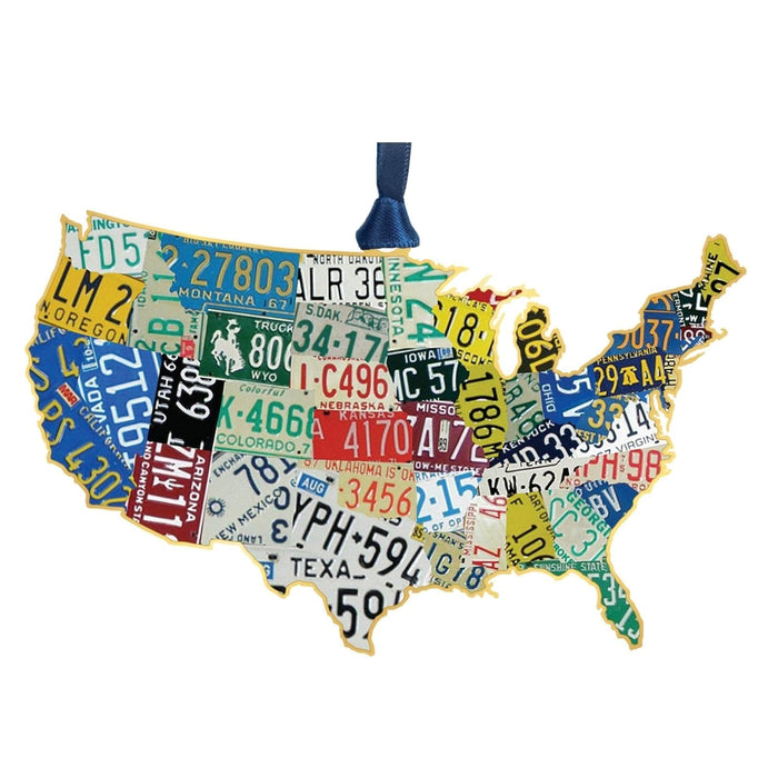 Beacon Design ChemArt USA License Plate Map Ornament