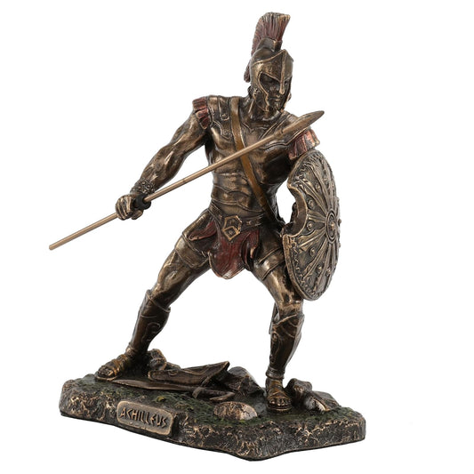 Unicorn Studio Veronese Design Achilles Rage Trojan War Hero Achilleus Holding Spear and Shield Statue