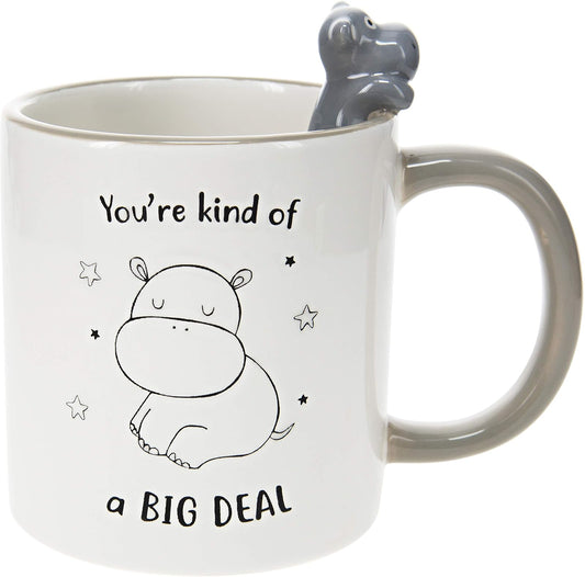 Pavilion Gift Company 45631 You're Kind Of A Big Deal-Hippo Gray 17oz Dolomite Coffee Cup Mug