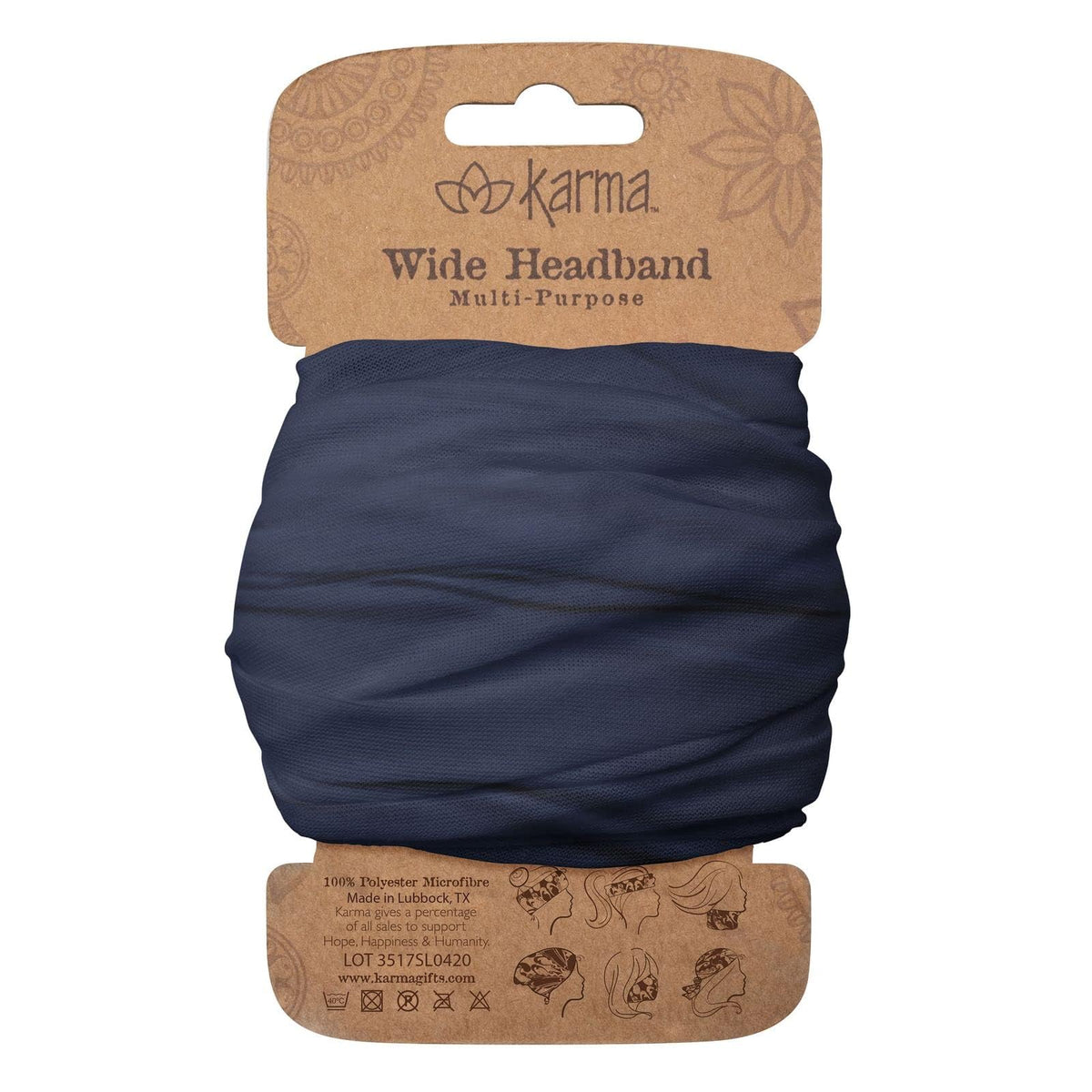 Karma Hairband, 1 Count (Pack of 1), Navy