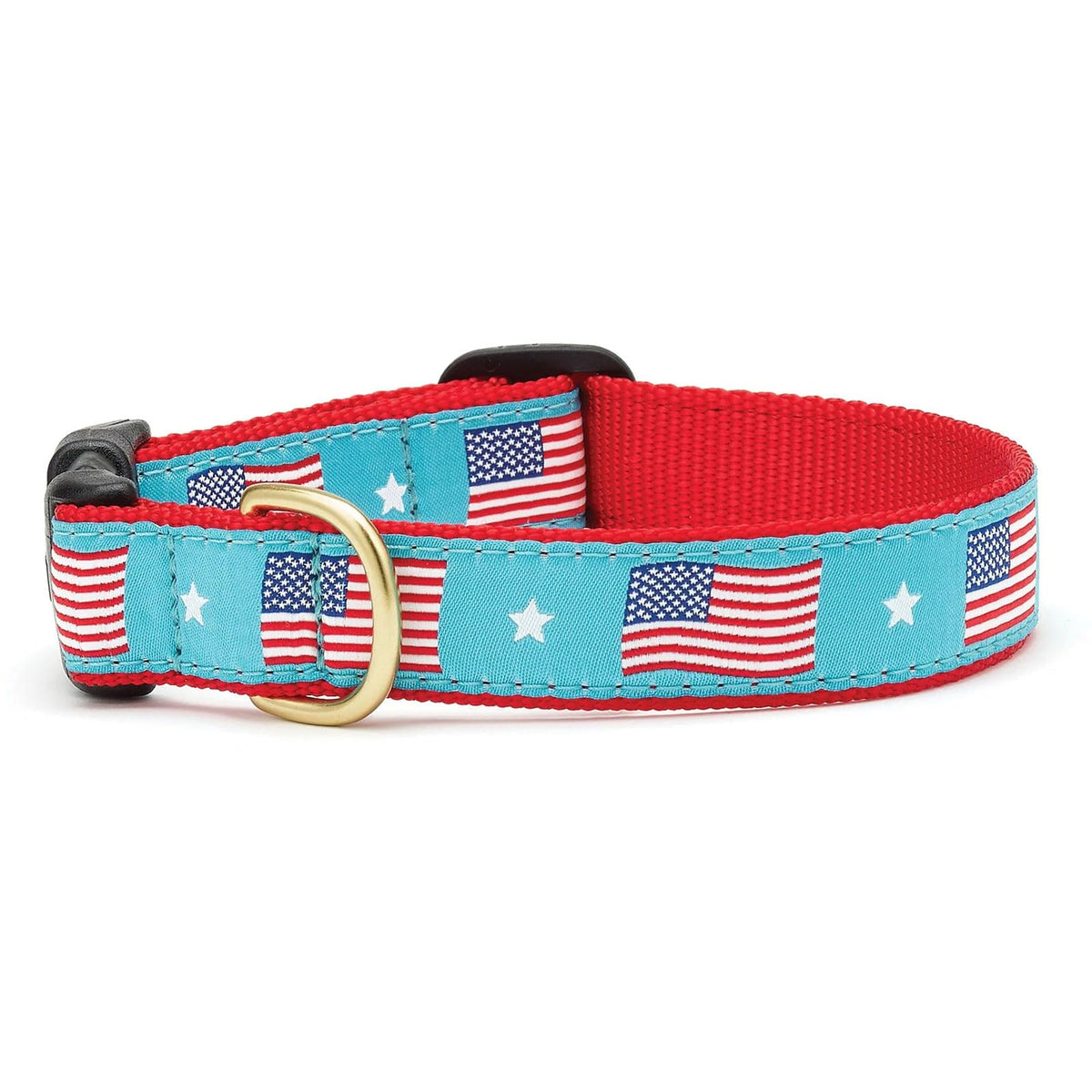 Up Country Animal Collar, 1” Width, Medium (12 to 18 inches), Flag Day
