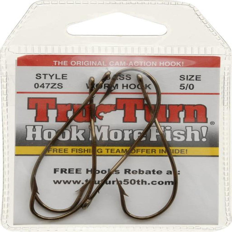 TruTurn 5/0 Bronze Worm Hooks - Ultra Sharp 4 Pack