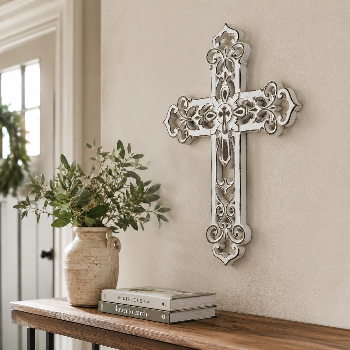 Comfy Hour Wall Art, 2"L x 10.2"W, Antique White