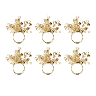 DII Napkin Ring, 4" Diameter, Gold Beaded Cluster
