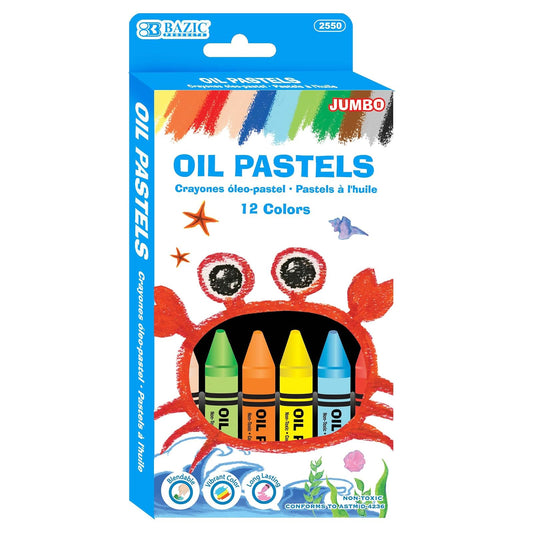BAZIC 12 Color Jumbo Oil Pastels