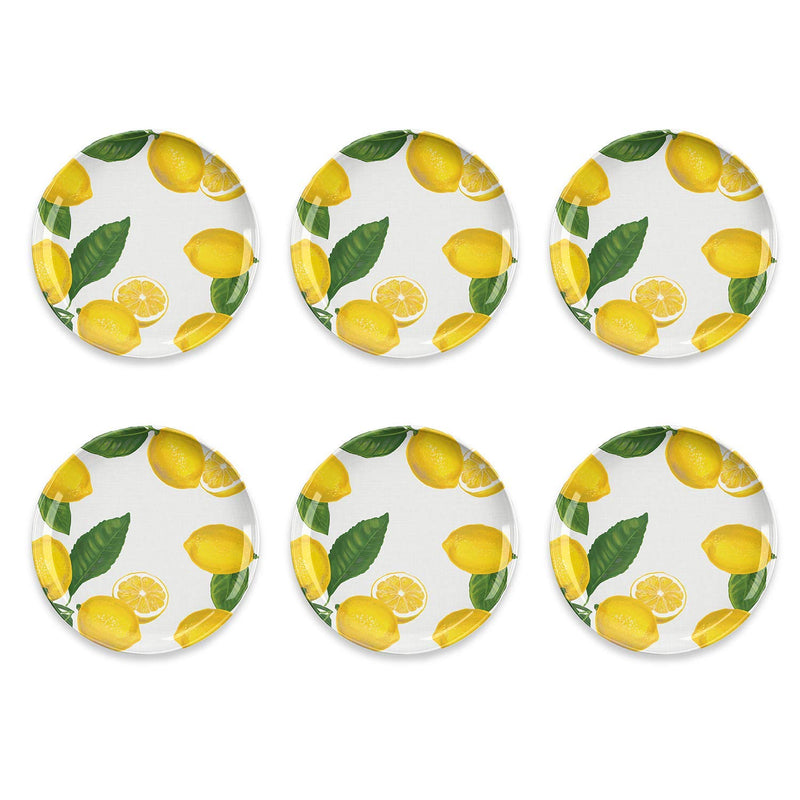 TarHong Lemon Fresh Dinner Plate, 10.5", Melamine, Set of 6