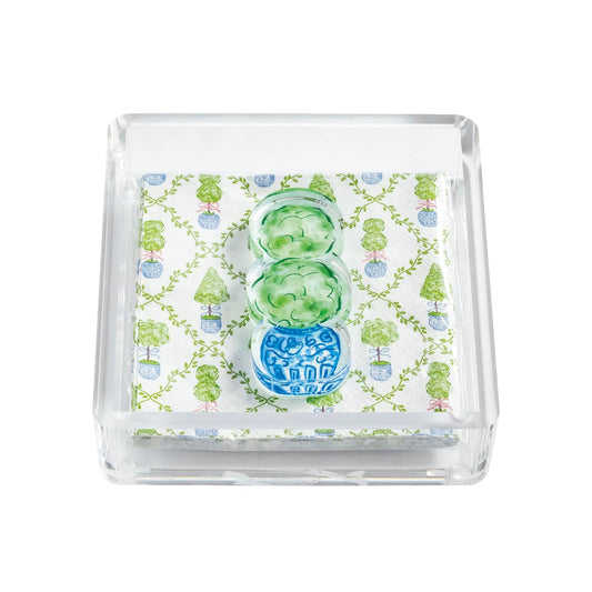 Mud Pie Acrylic Lemon Napkin Holder — Green
