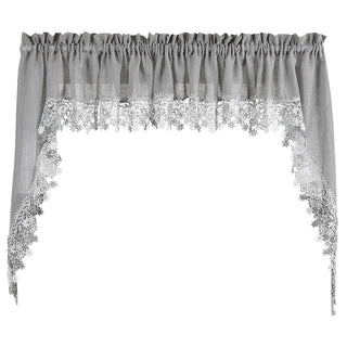 Collections Etc Curtain, 56"W x 38"L (Pack of 1), Grey