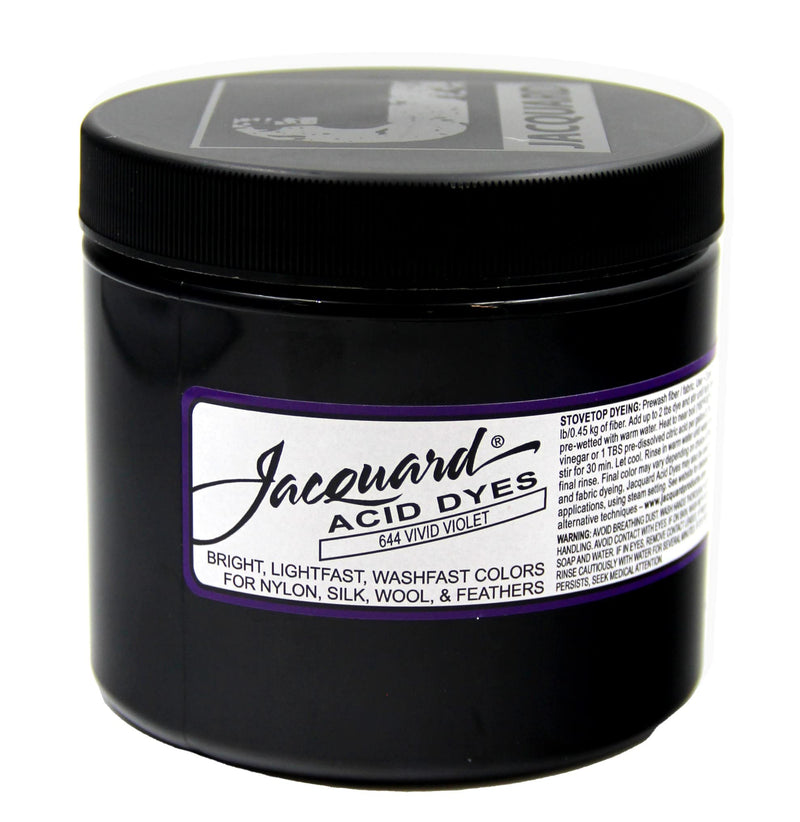 Jacquard Acid Dye - Vivid Violet - 8 Oz Net Wt - Acid Dye for Wool - Silk - Feathers - and Nylons - Brilliant Colorfast and Highly Concentrated