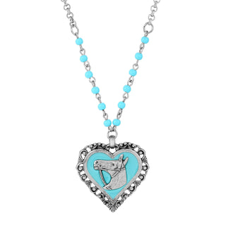1928 Jewelry Company Necklace, 18"L x 1.52"H x 1.4"W, Turquoise