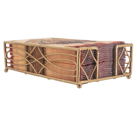 Boston International Wave Design Guest Towel Napkin Holder Caddy, Gold Leaf