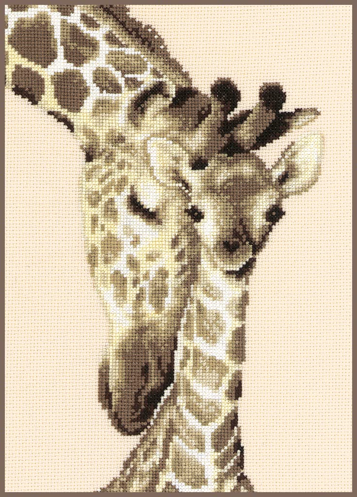 Vervaco Counted Cross Stitch Kit Giraffe Family 7.6" x 11.2"