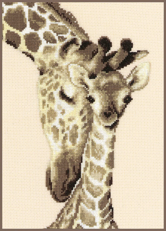 Vervaco Counted Cross Stitch Kit Giraffe Family 7.6" x 11.2"