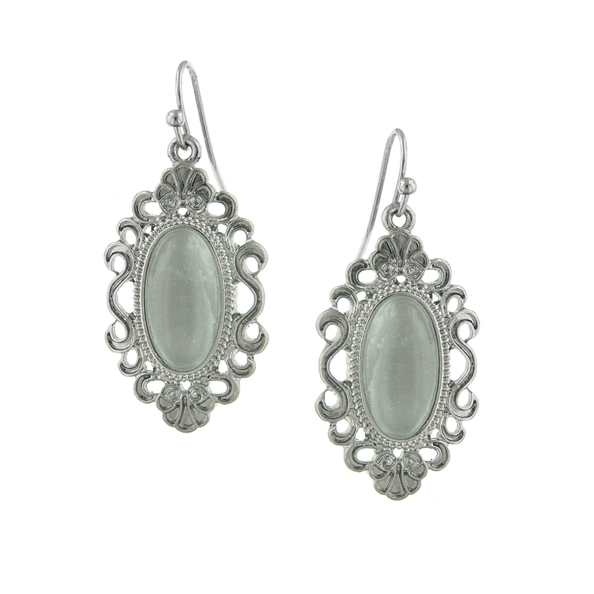 1928 Jewelry Company Earring, 1.53"L x 0.66"W, White