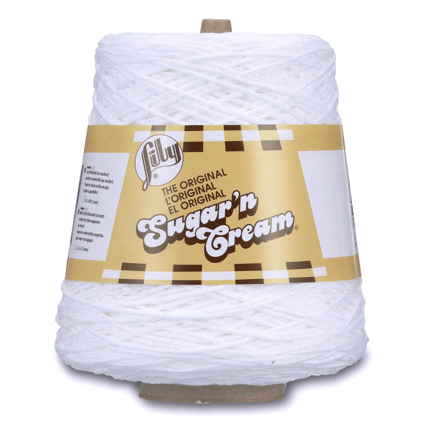 Spinrite Yarns (CA) Lily Sugar'n Cream Cotton Cone Yarn, 14 oz, White , 1 Cone