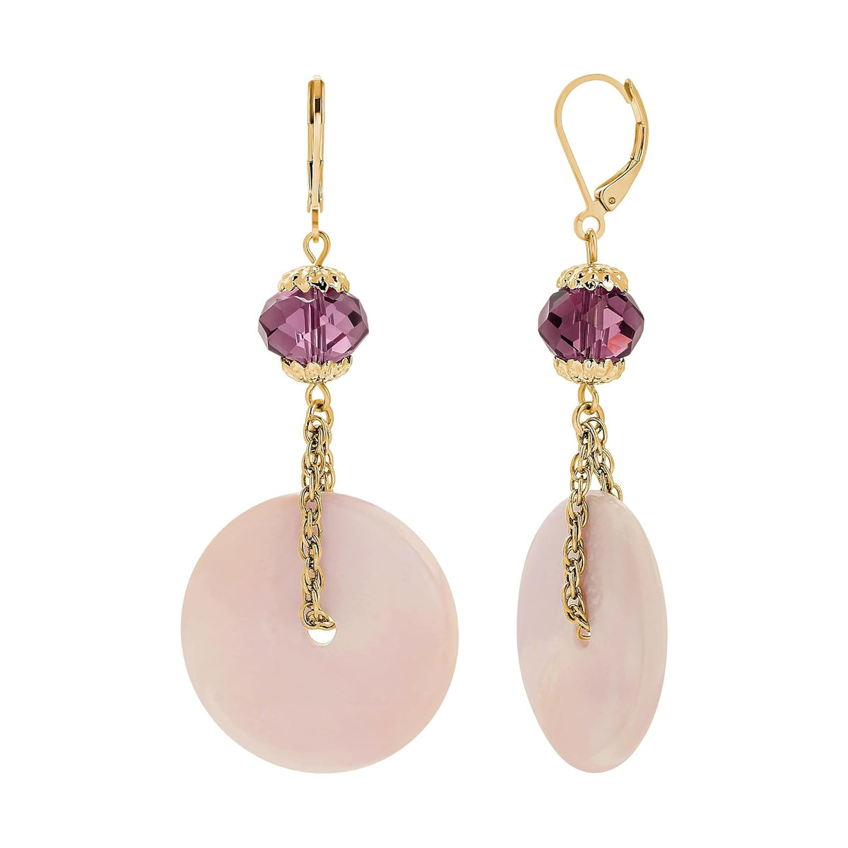 1928 Jewelry Company Earring, 2.03"L x 0.57"W, Amethyst Purple