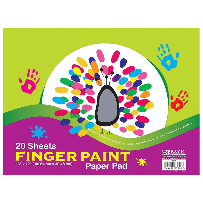 BAZIC 20 Ct. 16" X 12" Finger Paint Paper Pad