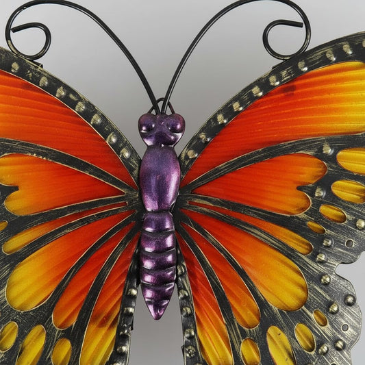 Comfy Hour Travel on Wings Collection 12" Metal Art Butterfly Wall Decor