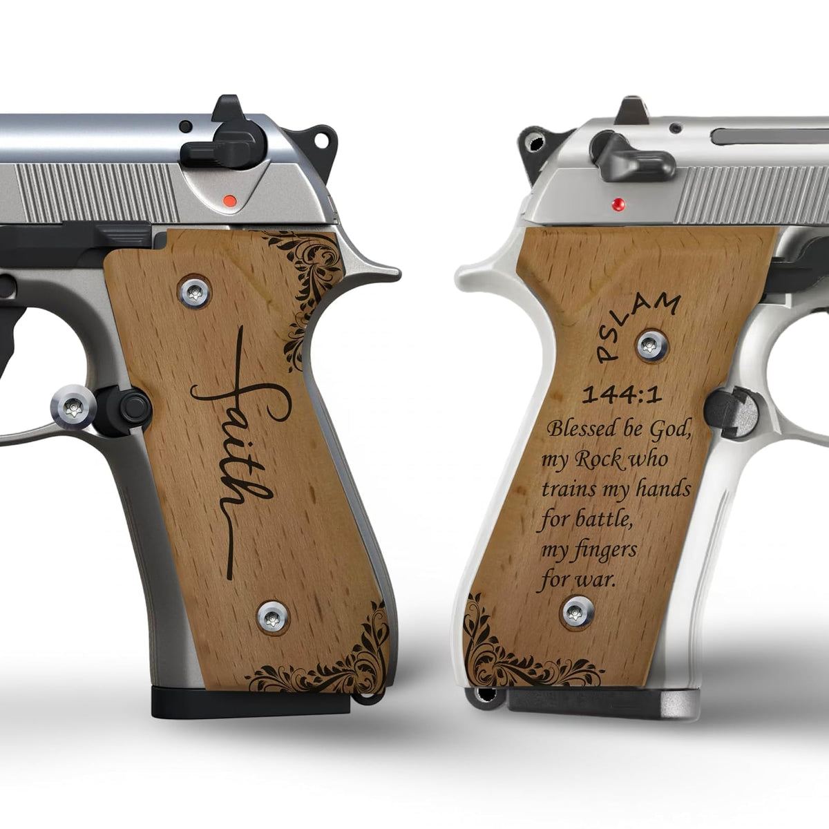 Zib Grips Gun Grip, PSALM 144-1, BeechWood Color