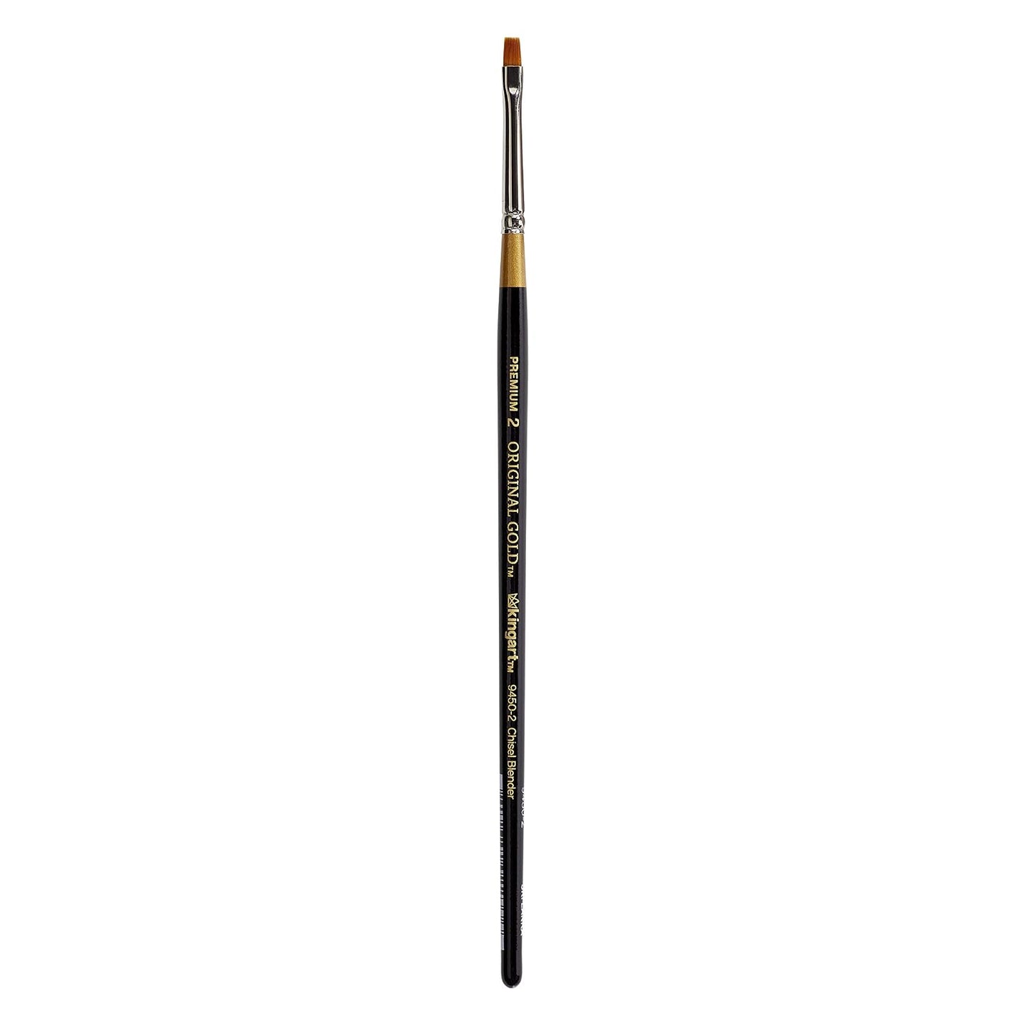 KingArt Original Gold 9450 Series , Premium Artist Brush, Golden TAKLON Chisel Blender-Size: 2, 2