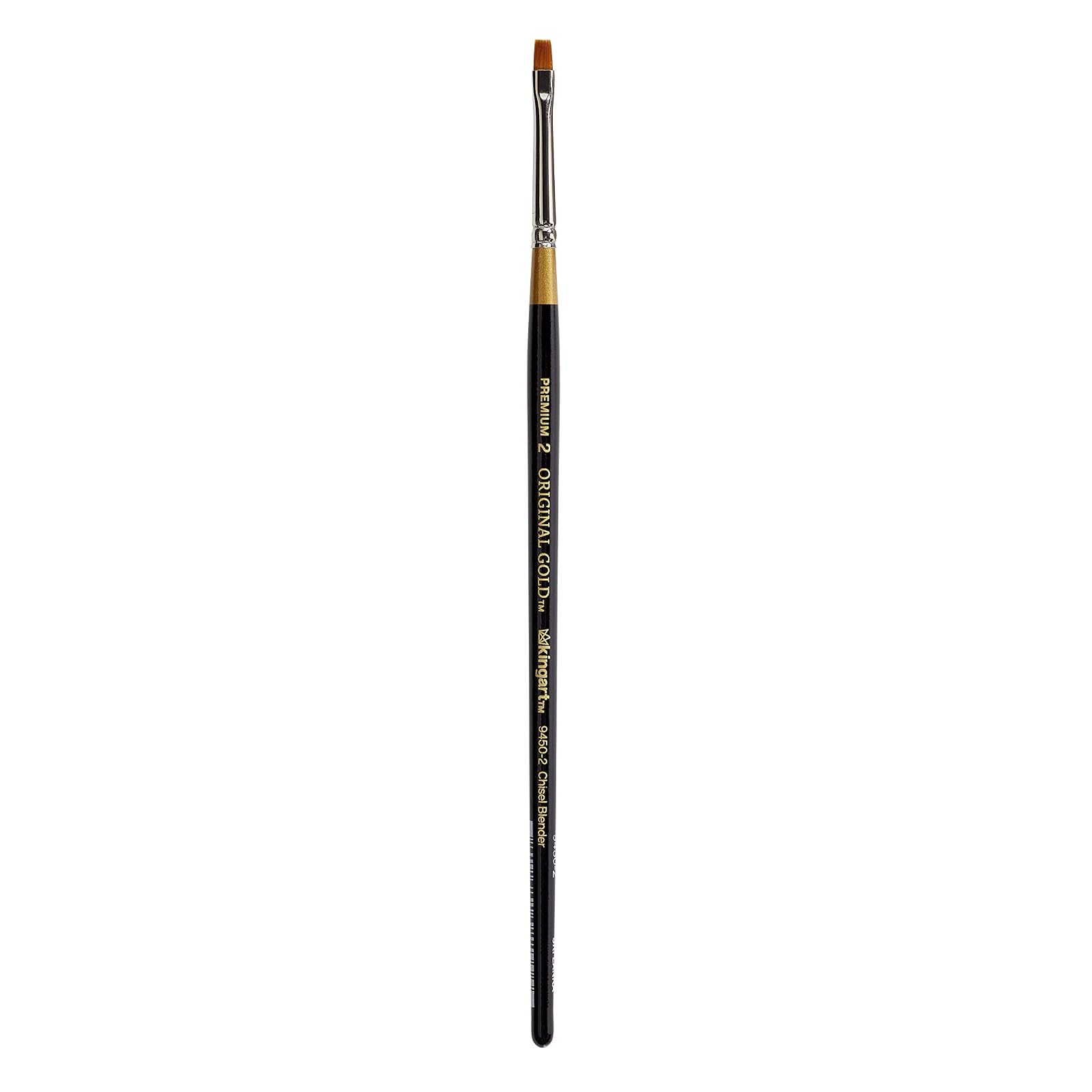 KingArt Original Gold 9450 Series , Premium Artist Brush, Golden TAKLON Chisel Blender-Size: 2, 2