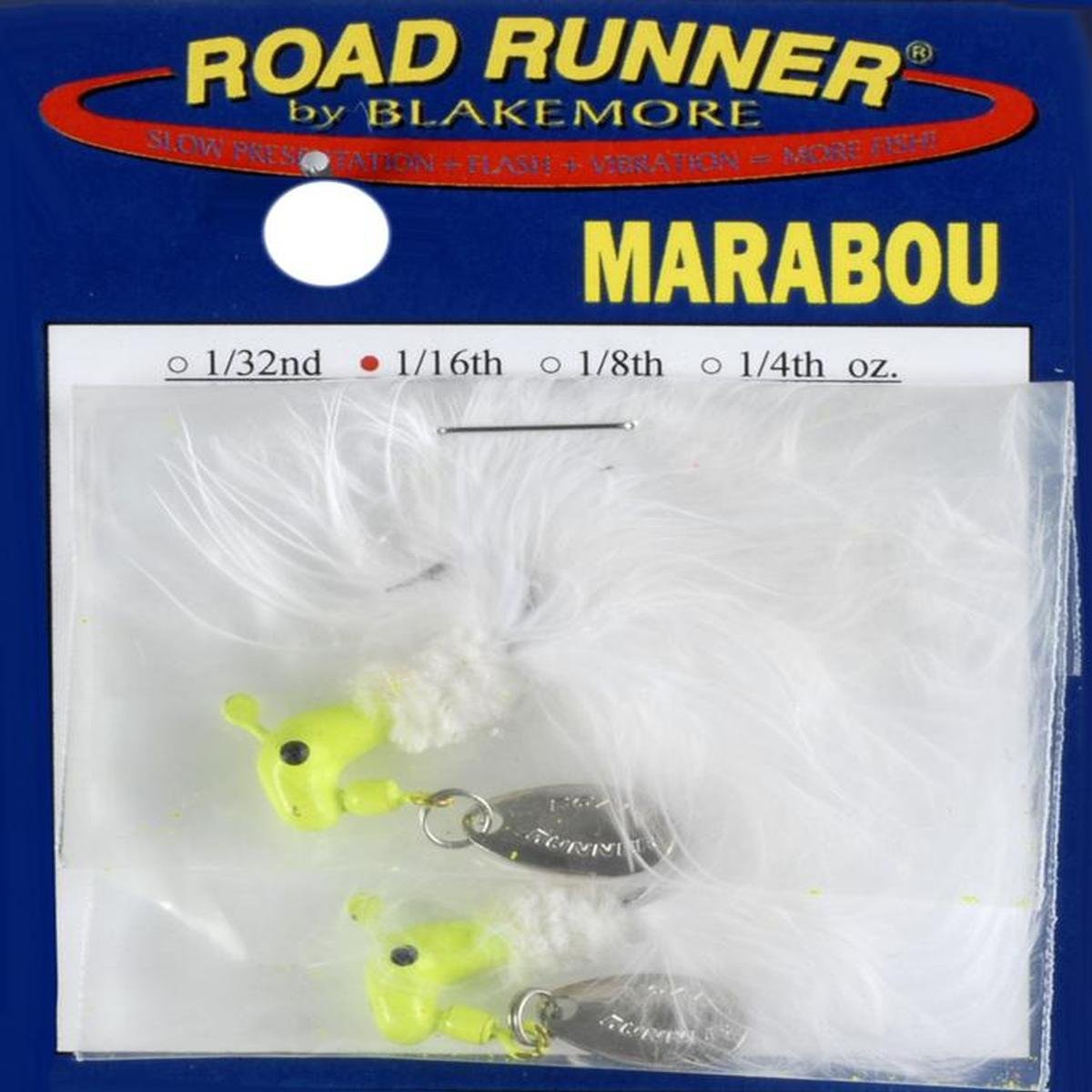 Road Runner Fishing Hook, white/chartreuse