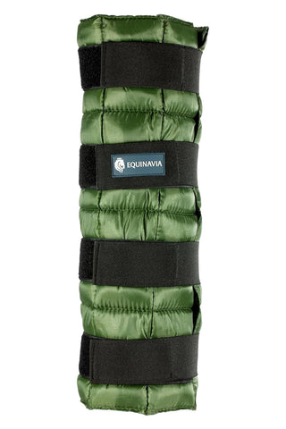 Equinavia Cool Relief Therapy Ice Leg Wraps for Horses, Gel Pack with Adjustable Straps | 16.5" x 15.5" Single - Green - One Size