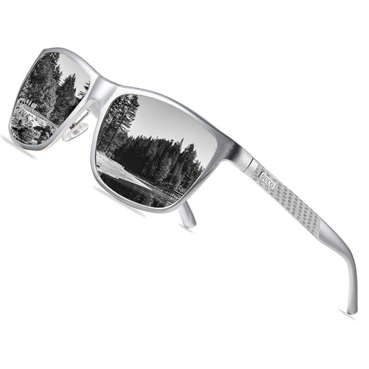 DUCO Men's Sports Polarized Al-Mg Metal Frame Sunglasses UV Protection Sunglasses for Men 8200