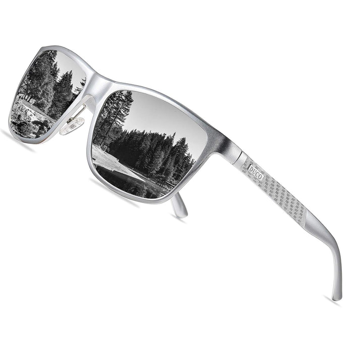DUCO Men's Sports Polarized Al-Mg Metal Frame Sunglasses UV Protection Sunglasses for Men 8200