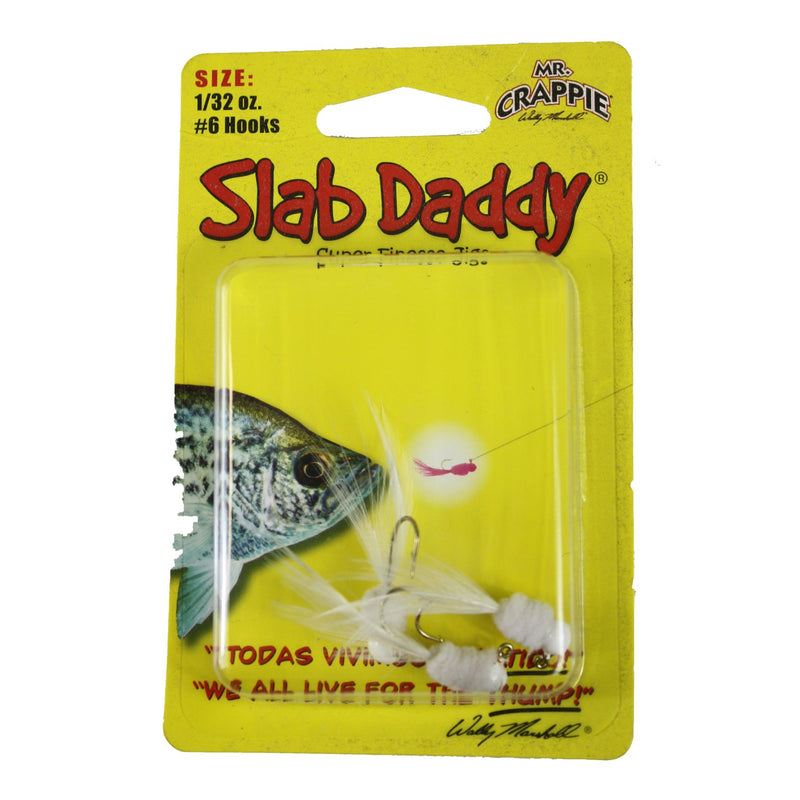 Blakemore TTI Fishing Co Mr Crappie Slab Daddy Hook-Pack of 3 (White/White/White, 1/16 Ounce)