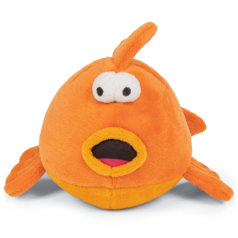 goDog Action Plush Goldfish Animated Squeaker Plush Pet Toy for Dogs & Puppies, Bite-Activated Motion, Soft & Durable, Tough & Chew Resistant, Reinforced Seams - Orange, One Size