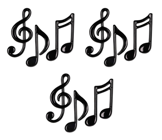 Beistle Molded Plastic Musical Notes 9 Piece, 4.25"-5.5", Black