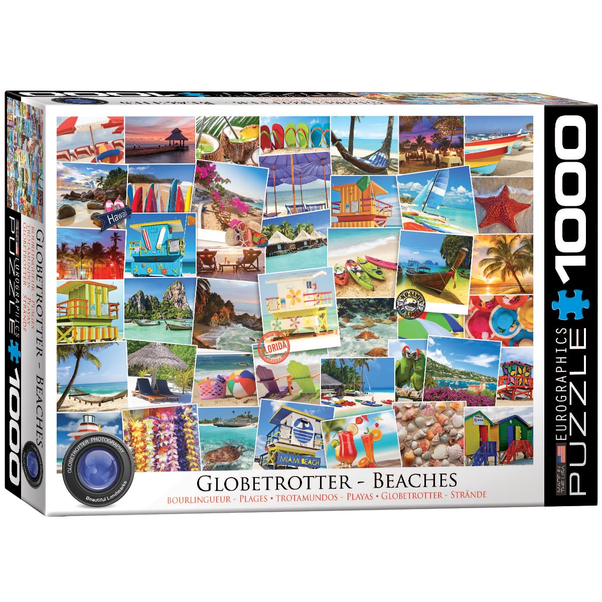 EuroGraphics Beaches Globetrotter Jigsaw Puzzle (1000 Piece) , Blue
