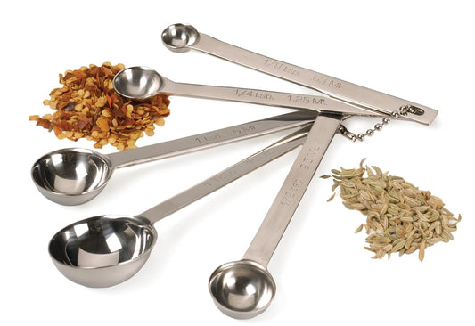 RSVP International Endurance Measuring Spoons, Round, Stainless Steel Large