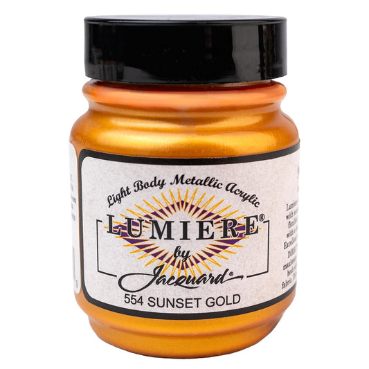 Jacquard Lumiere Metallic and Pearlescent Paint 2.25 Oz, 554 Sunset Gold