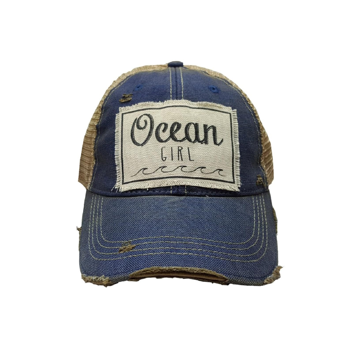 VINTAGE LIFE Hat, Royal Blue Distressed, Vintage