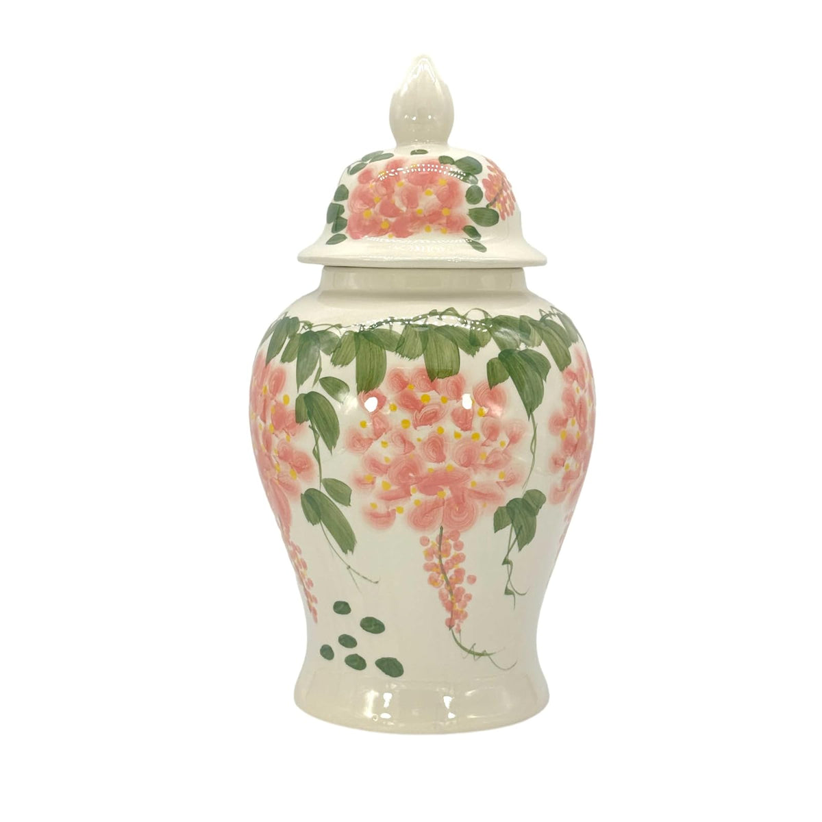 Galt International Jar, 135.3 Ounces, Cream Floral