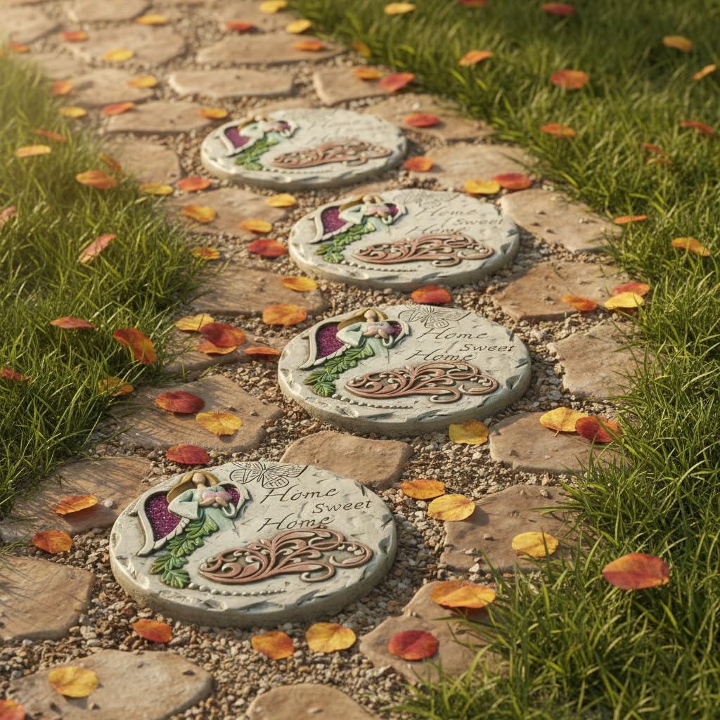 Comfy Hour 10" Angel Home Sweet Home Garden Stepping Stone