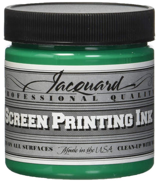 Jacquard Professional Screen Print Ink, Water-Soluable, 4oz Jar, Opaque Green (129)