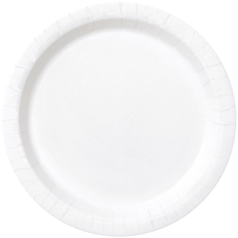 White Round Dessert Plates - 7&quot; (Pack Of 8) - Premium Paper - Perfect For Parties &amp; Events