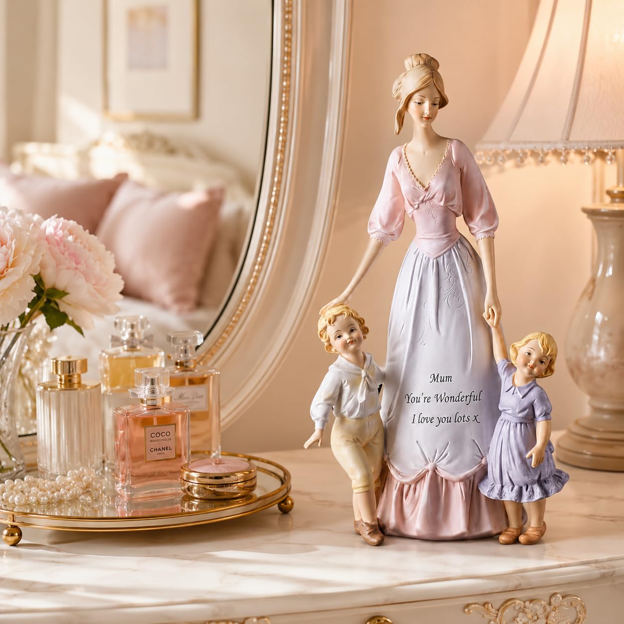 Comfy Hour 12.4 Inch Mother and Children Figurine, Mom Gift Statue