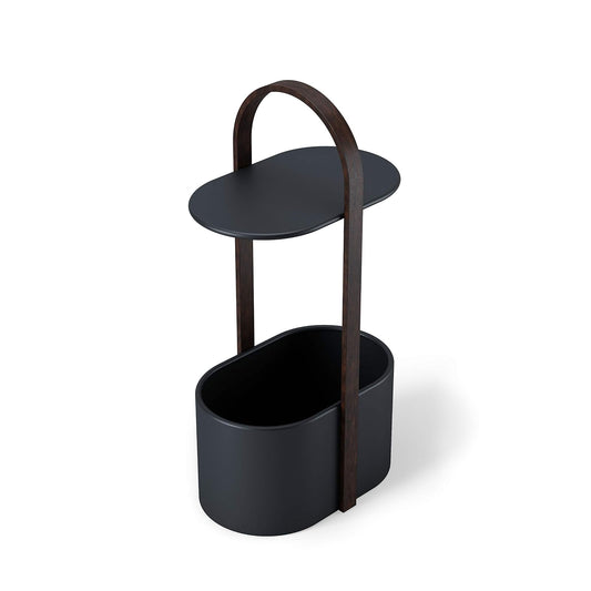 Umbra 1013760-048 Hub Side Table with Storage and Cable Management, Black/Walnut