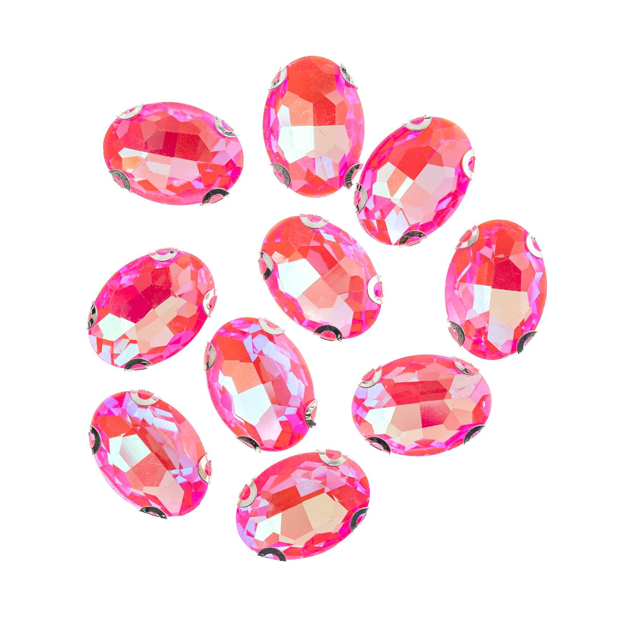 Crystal Lane Diy Craft Bead, 13x18mm, Neon Fuchsia AB