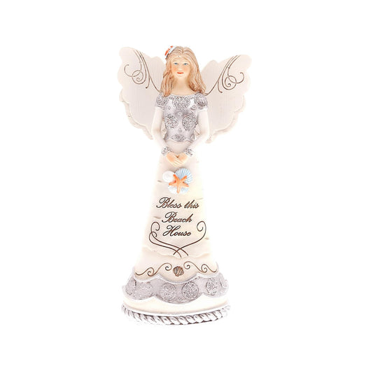 Pavilion Gift Company Figurine, 7.5", Cream/Beige, Silver, Tan
