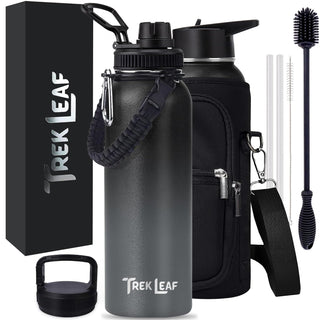 Trek Leaf Bottle, 40 Ounces, Charcoal Fog