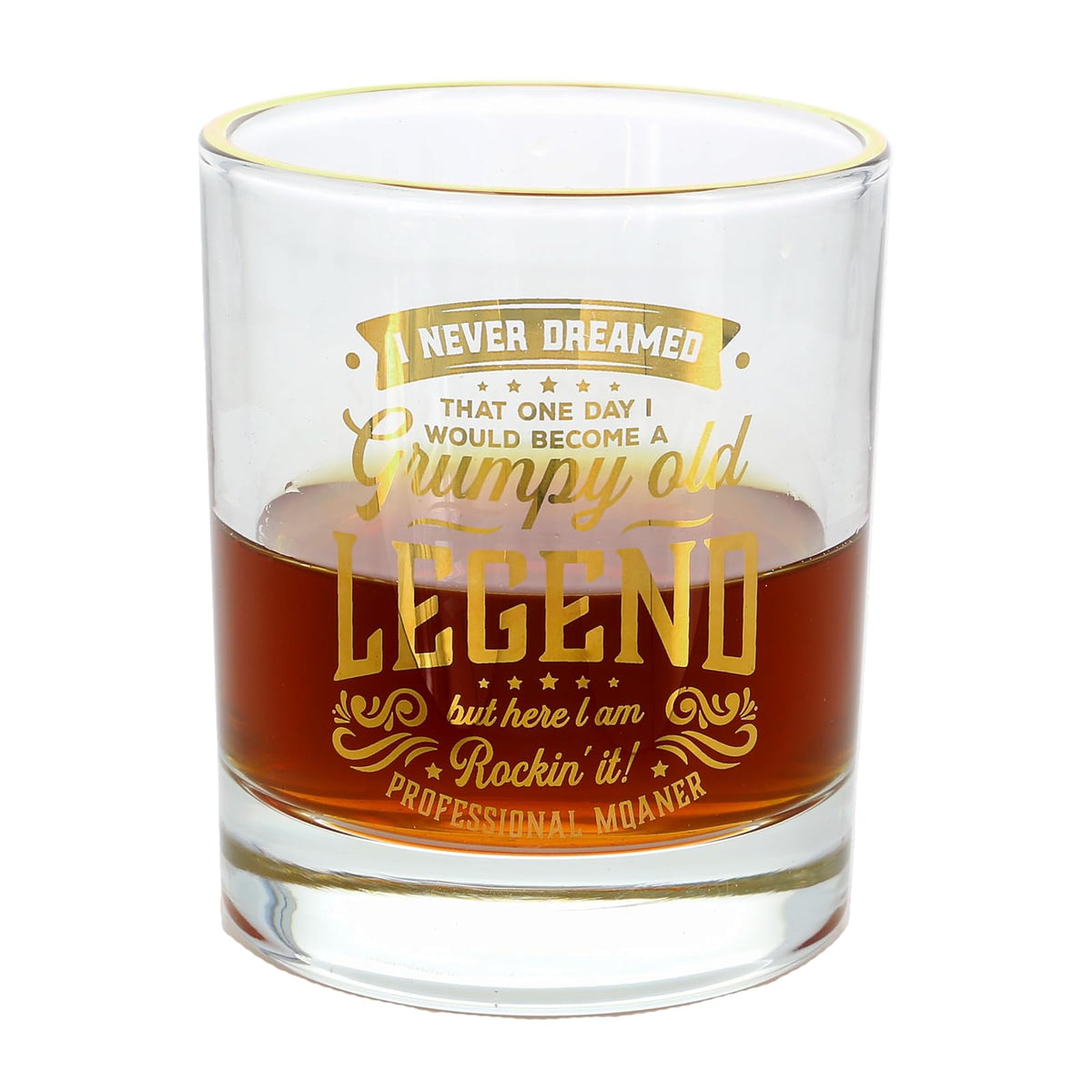 Pavilion Gift Company Drinking Cup, 8 Ounces, Clear, Gold